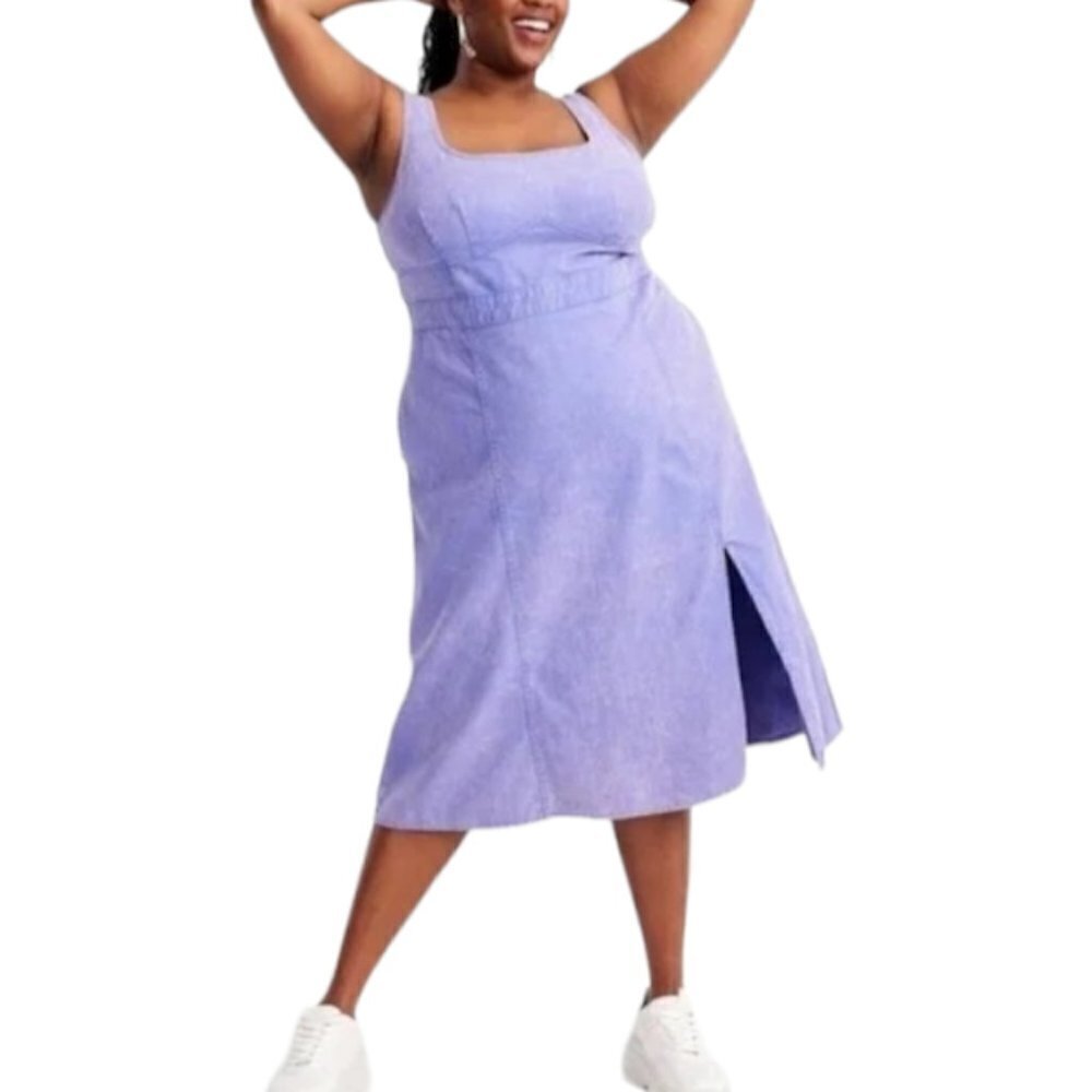 Women's Tie-Dye Corset Midi Denim Dress | Future Collective | 20